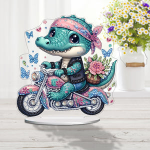 Acrylic Motorcycle Crocodile Diamond Painting Desktop Decorations for Beginner