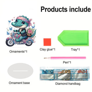 Acrylic Motorcycle Crocodile Diamond Painting Desktop Decorations for Beginner