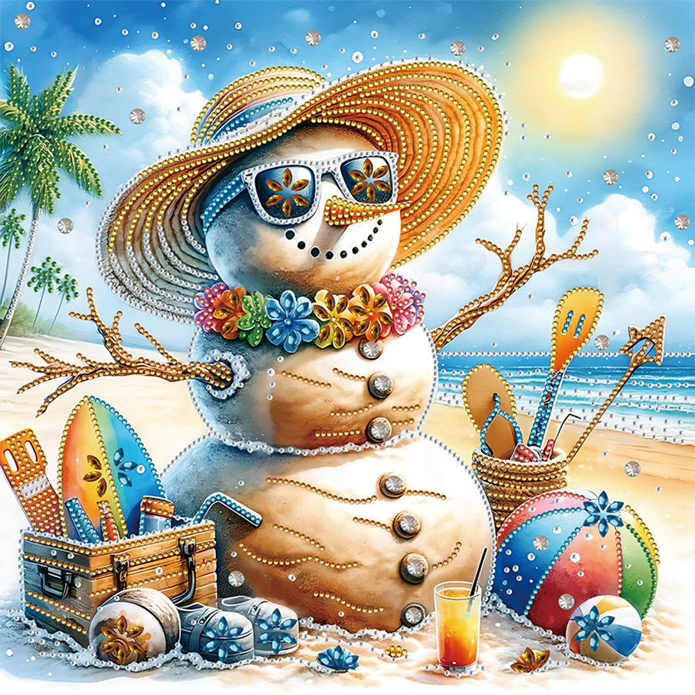 Snowman 40*40CM(Canvas) Partial Special Shaped Drill Diamond Painting