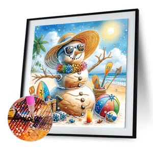 Snowman 40*40CM(Canvas) Partial Special Shaped Drill Diamond Painting