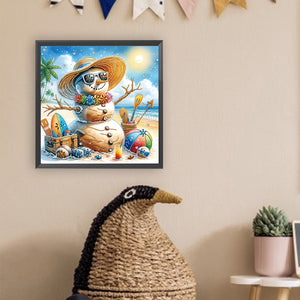 Snowman 40*40CM(Canvas) Partial Special Shaped Drill Diamond Painting