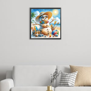Snowman 40*40CM(Canvas) Partial Special Shaped Drill Diamond Painting