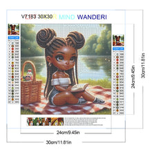Load image into Gallery viewer, Girl With Pigtails Reading 30*30CM(Canvas) Full Round Drill Diamond Painting
