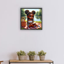 Load image into Gallery viewer, Girl With Pigtails Reading 30*30CM(Canvas) Full Round Drill Diamond Painting
