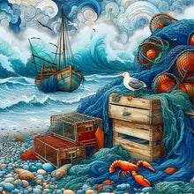 Load image into Gallery viewer, Abstract Beach 40*40CM(Canvas) Full Round Drill Diamond Painting
