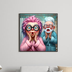 Crazy Old Lady 40*40CM(Canvas) Full Round Drill Diamond Painting
