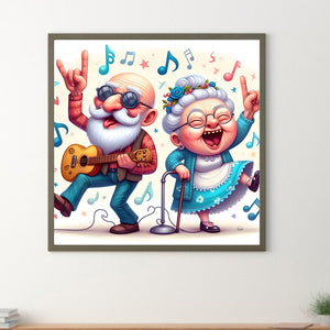 Crazy Old Lady 40*40CM(Canvas) Full Round Drill Diamond Painting