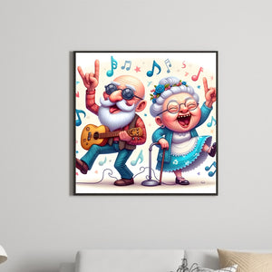 Crazy Old Lady 40*40CM(Canvas) Full Round Drill Diamond Painting