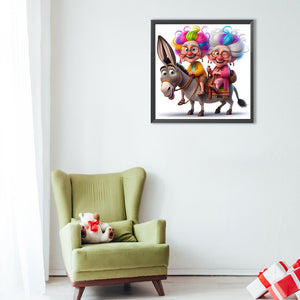 Crazy Old Lady 40*40CM(Canvas) Full Round Drill Diamond Painting
