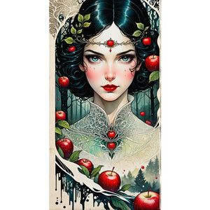 Yishu - Apple Girl - 40*75CM 11CT 3 Stamped Cross Stitch