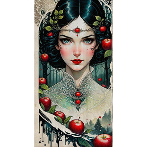 Yishu - Apple Girl - 40*75CM 11CT 3 Stamped Cross Stitch