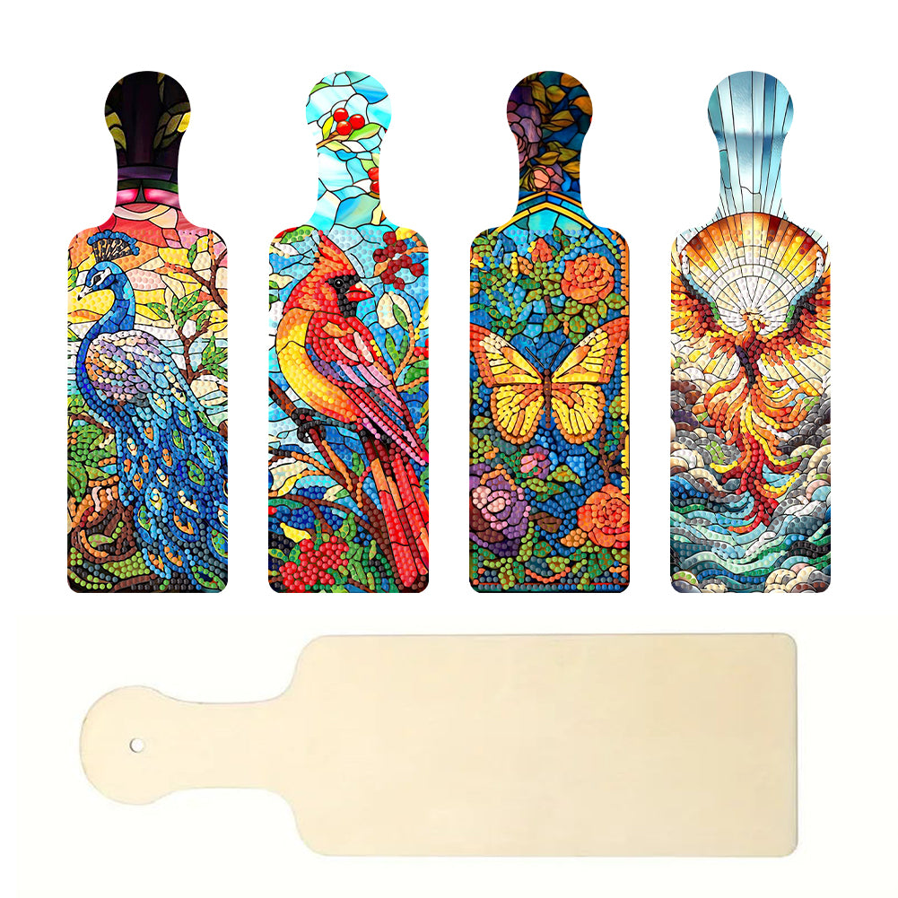 4Pcs Animal 5D DIY Diamond Painting Tray Art Craft with Handle for Home Decor