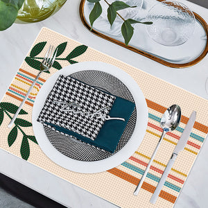 2Pcs Artistic Pattern Diamond Painting Placemat DIY Art Placemat for Table Decor