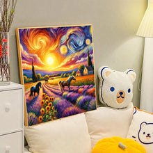 Load image into Gallery viewer, Sunset Pastoral With Horse 40*40CM(Canvas) Full Round Drill Diamond Painting
