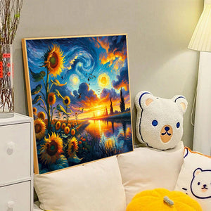Sunflowers Sky 40*40CM(Canvas) Full Round Drill Diamond Painting