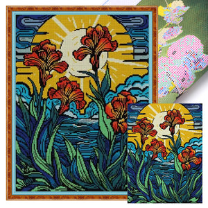 Joy Sunday - Iris - 34*43CM 14CT 2 Stamped Cross Stitch