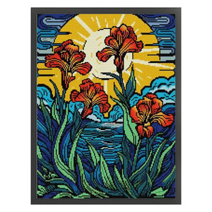 Joy Sunday - Iris - 34*43CM 14CT 2 Stamped Cross Stitch