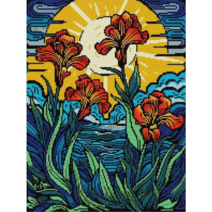 Joy Sunday - Iris - 34*43CM 14CT 2 Stamped Cross Stitch