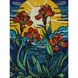 Joy Sunday - Iris - 34*43CM 14CT 2 Stamped Cross Stitch