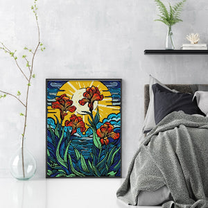 Joy Sunday - Iris - 34*43CM 14CT 2 Stamped Cross Stitch