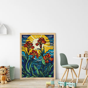 Joy Sunday - Iris - 34*43CM 14CT 2 Stamped Cross Stitch