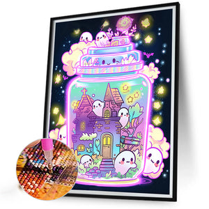 Ghost Glass Bottle 40*50CM(Picture) Full Round Drill Diamond Painting