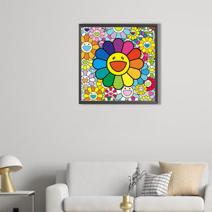 Happy Flower 45*45CM(Picture) Full Round Drill Diamond Painting