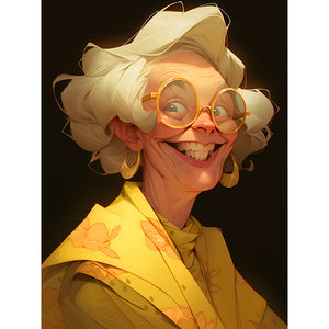 Crazy Grandma 30*40CM(Canvas) Full Round Drill Diamond Painting