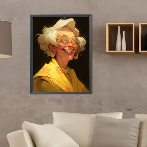 Crazy Grandma 30*40CM(Canvas) Full Round Drill Diamond Painting