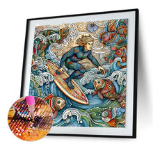 Load image into Gallery viewer, Colorful Surfing Guy 50*50CM(Canvas) Full Round Drill Diamond Painting
