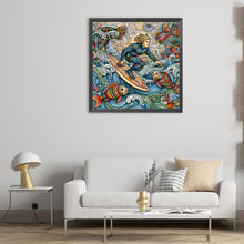 Load image into Gallery viewer, Colorful Surfing Guy 50*50CM(Canvas) Full Round Drill Diamond Painting
