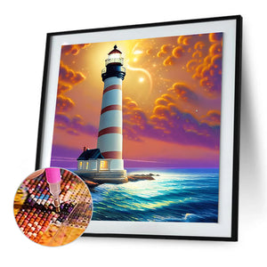 Seaside Lighthouse 50*50CM(Canvas) Full Round Drill Diamond Painting