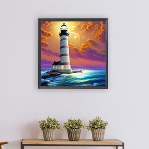 Seaside Lighthouse 50*50CM(Canvas) Full Round Drill Diamond Painting