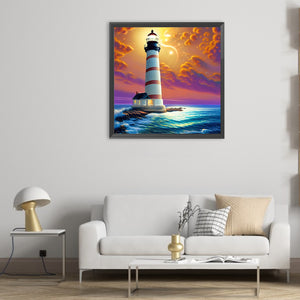 Seaside Lighthouse 50*50CM(Canvas) Full Round Drill Diamond Painting