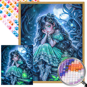 Dark Forest Girl 40*50CM(Picture) Full Round Drill Diamond Painting