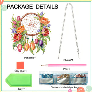 Acrylic Special Shaped Flowers Plants 5D DIY Diamond Dream Catcher Pendant Craft
