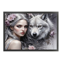 Load image into Gallery viewer, Huancan - Beauty And The Wolf - 60*45CM 11CT 3 Stamped Cross Stitch
