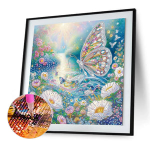 Butterfly 30*30CM(Canvas) Partial Special Shaped Drill Diamond Painting