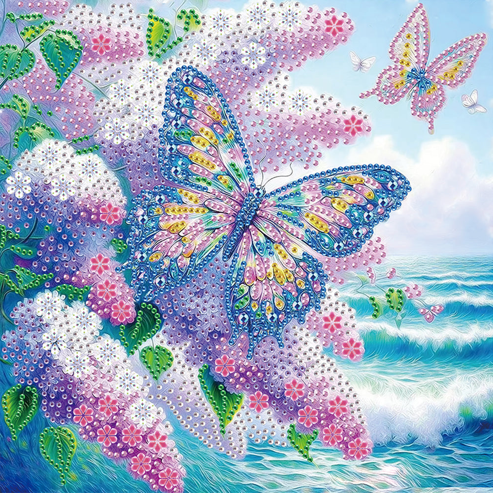 Butterfly 30*30CM(Canvas) Partial Special Shaped Drill Diamond Painting