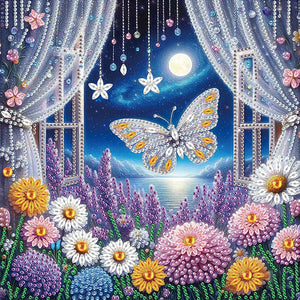 Butterfly 30*30CM(Canvas) Partial Special Shaped Drill Diamond Painting