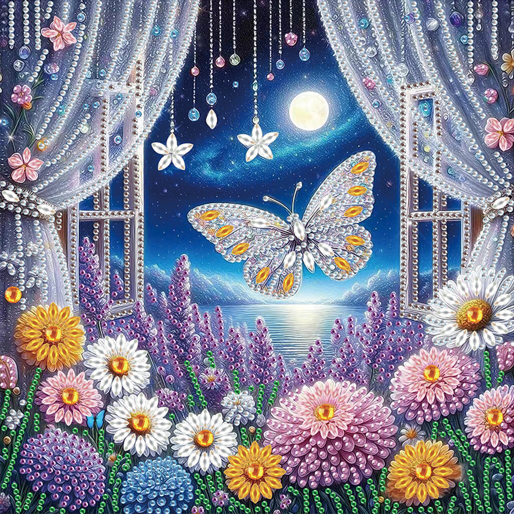 Butterfly 30*30CM(Canvas) Partial Special Shaped Drill Diamond Painting