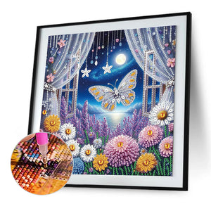 Butterfly 30*30CM(Canvas) Partial Special Shaped Drill Diamond Painting