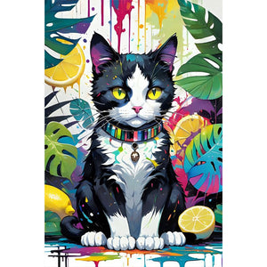 Fruit Cat 40*60CM(Canvas) Full Round Drill Diamond Painting
