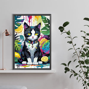 Fruit Cat 40*60CM(Canvas) Full Round Drill Diamond Painting