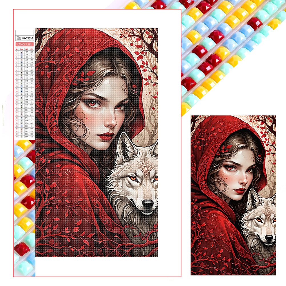 Woman In Red 40*75CM(Picture) Full Square Drill Diamond Painting
