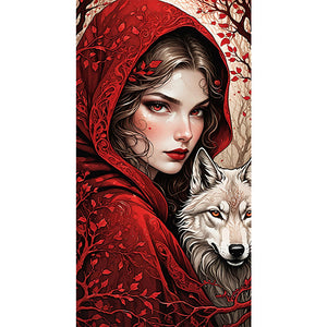 Woman In Red 40*75CM(Picture) Full Square Drill Diamond Painting