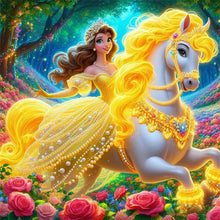 Load image into Gallery viewer, Yishu - Princess On Horseback - 40*40CM 11CT 3 Stamped Cross Stitch
