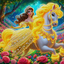 Load image into Gallery viewer, Yishu - Princess On Horseback - 40*40CM 11CT 3 Stamped Cross Stitch
