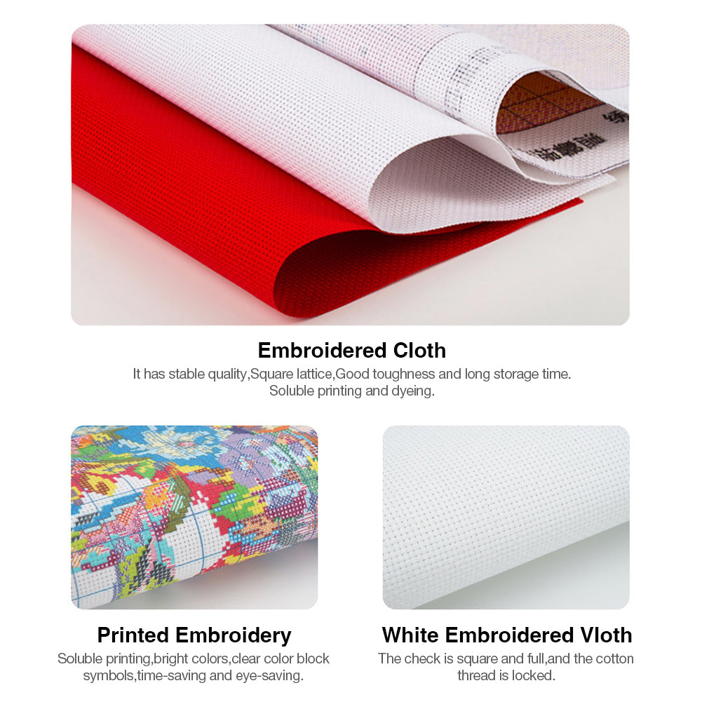 Book Opening Magic World - Full 11CT Stamped Cross Stitch 40x60CM - Yishu