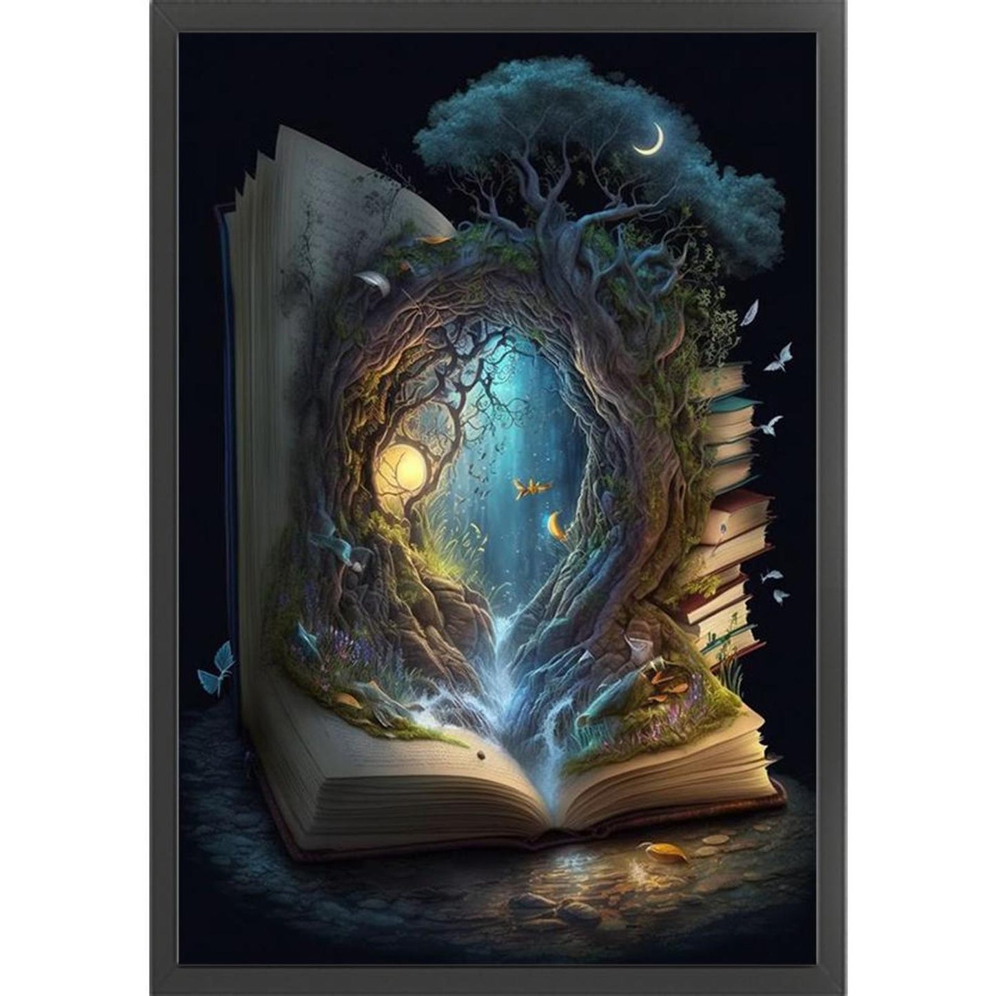 Book Opening Magic World - Full 11CT Stamped Cross Stitch 40x60CM - Yishu